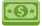 Stack of green dollar bills.