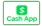 Cash App logo: Green square with white dollar sign and text 