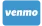 Venmo logo on a blue background.