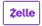 Zelle logo, purple text in a white box.